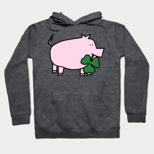 Saint Patricks Day Pig with Shamrock Hoodie